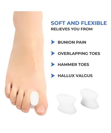 Soft Gel Toe Separators for Bunion & Toe Pain Relief - 6 Pack Toe Spacers & Spreaders - Gel Orthotics for Hallux Valgus & Overlapping Toes - Buy Online on GoSupps.com