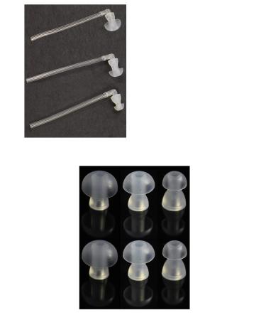 FCS Ear Tips Silicone Earplug Domes for BTE and Pocket Hearing Instruments Ear Tip Replacement with Tube and Elbow Connectors (2 Pc. Each Size)