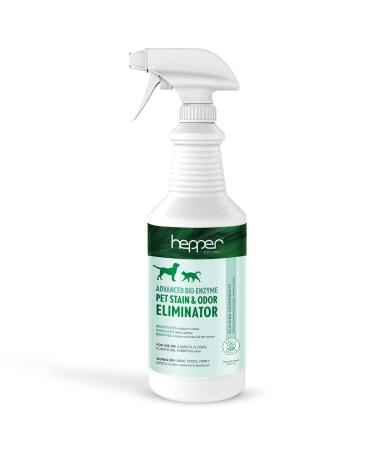Hepper Advanced Bio-Enzyme Pet Stain & Odor Eliminator Spray - Smell, Stain & Urine Remover for Cats, Dogs & Other Animals - 32oz Spray Safe for the Home - For Use on Couches, Carpets, Litter Boxes, Beds, etc.