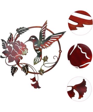 HEMOTON 1pc Pendant Home Decor Vintage Decor Garland Metal Birds Wall Art Home Ornament Flowers Round - Buy Online on GoSupps.com