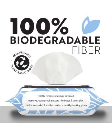 HEROLIFE Plant-Based Micellar Cleansing Facial Cloths - 40 Biodegradable, Large Size Wipes - Buy Online on GoSupps.com