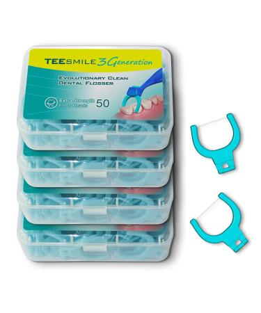 TEEsmile Evolutionary Clean Dental Flossers Kit of Handle(s) Plus Refillable Heads (No Handle Included 200 Extra Strength Refills) 200 Count (Pack of 1) 200 Extra Strength Refills