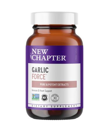New Chapter Garlic Supplement - Garlic Force with Supercritical Organic Garlic + Non-GMO Ingredients - Vegetarian Capsules, 30 Count