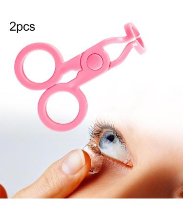 Milageto 2 Pieces Contact Lenses - Eye Care Accessories Pink Eyelid Stretching Tools Perfect Gift for Vision Enhancement - Buy Online on GoSupps.com