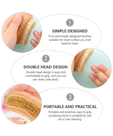 Minkissy 3-St Dual-Sided Nail & Facial Cleaning Brush - Wild Boar Bristle Manicure & Pedicure Tool - Beechwood Handbrush for Healthy Skin - Buy Online on GoSupps.com