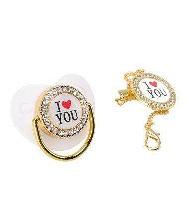Shop Silicone Baby Pacifier | Bling Infant Dummy with Chain Clip for Newborns - International Shipping Available - Buy Online on GoSupps.com