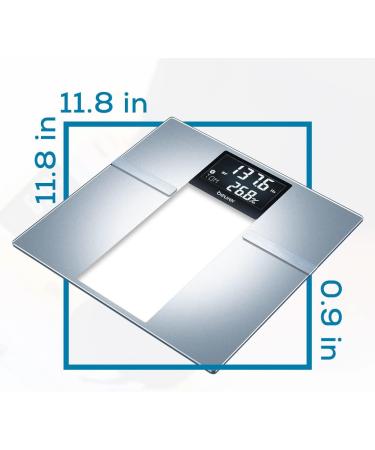 Beurer BF720 Smart Scale - Body Fat, Water, Calorie Data - 400 lb Capacity - Bluetooth & User Recognition - XL LCD Display - Body Analysis - Grey Silver - Buy Online on GoSupps.com