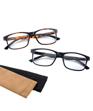 Bifocal glasses - reading glasses FREEDOM with spring hinge and case brown +2.00 dpt