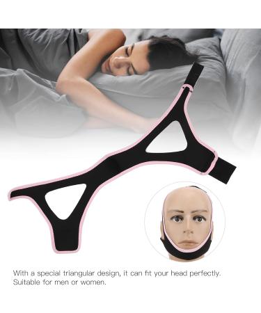 Buy Adjustable Anti-Snoring Chin Strap - Breathable Jaw Support Belt (Black Pink Edge) for Better Sleep | International Shipping Available - Buy Online on GoSupps.com