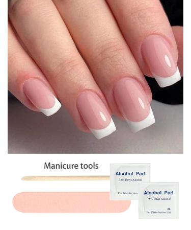 Buy Semi Cured Gel Nail Strips - 20pcs French Tip Gel Stickers | Easy UV Application & Removal - Buy Online on GoSupps.com
