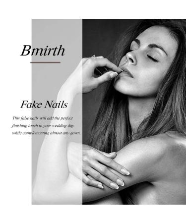 Bmirth Flame Glossy Press on Nails - Long White Coffin False Nails for Women and Girls (Style 3) - Buy Online on GoSupps.com