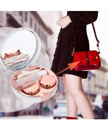 Professional Portable Contact Lens Container with Mirror Tweezers & Solution - Ideal for Home Office & Travel (Pink) - Buy Online on GoSupps.com