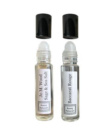 Perfume Sampler Set Woman - Perfumed Body Oil Mini Perfume Rollerball Fragrance Oil Small Perfume Samples Travel Size Cologne 2 pc Duo (Set #15)