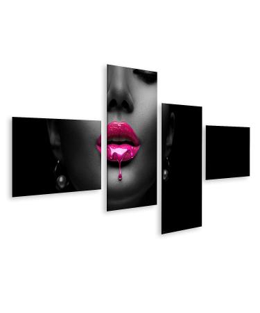 islandburner GJJF-4LPx Purple Paint Lip Gloss Drops Sexy Lips Shiny Liquid Beautiful Model Girl S Mouth Black Skin Lipstick Makeup Beauty Wall Art