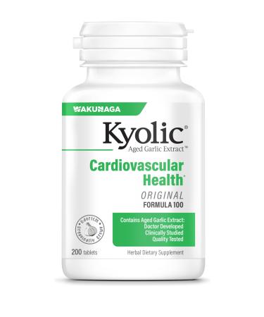 Kyolic Aged Garlic Extract Formula 100, Original Cardiovascular, 200 Tablets (Packaging May Vary) Tablets 200 Count (Pack of 1)