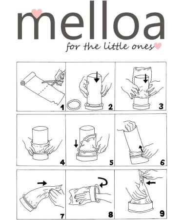 Melloa Refill Film for Diaper Pail - Compatible with Tommee Tippee Sangenic Tec Simplee Twist & Click - Blue 100m 10 Pieces (1 Pack) - Eco-Friendly & Easy Disposal - Buy Online on GoSupps.com