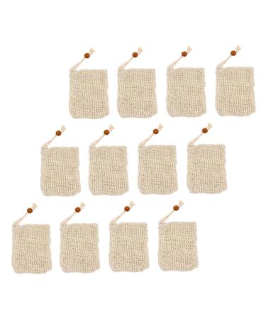 BIUDECO 14pcs Handmade Soap Storage Bag Soap Bags Mesh Exfoliating Soap Saver Mesh Storage Bags Cotton Linen