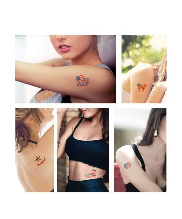 20 Sheets Independence Day Temporary Tattoos - American Flag Patriotic Red White Blue Fake Tattoos for Victory, Labor & Memorial Day Parties - Buy Online on GoSupps.com