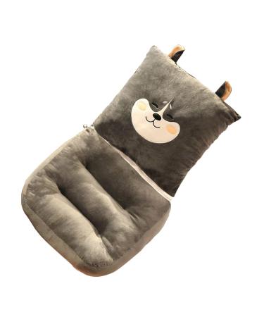 Integrated Lumbar Support Seat Cushion - Super Soft Comfort Back Support Pillow (Grey) for Enhanced Posture | International Shipping Available - Buy Online on GoSupps.com