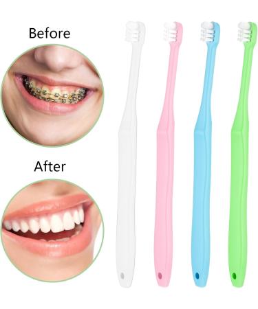 Tuft Toothbrush - 4 Pcs Soft Small Head Tapered Brush for Orthodontic & Interdental Cleaning - Compact & Gentle Gum Care - Buy Online on GoSupps.com