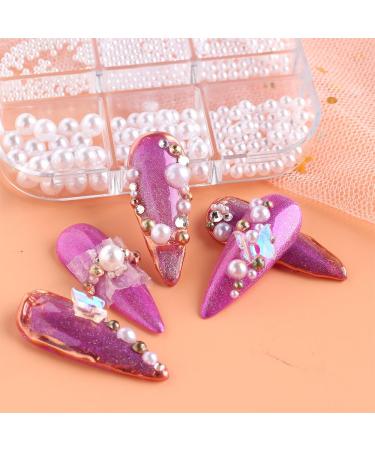 GZSYY Nail Beads & Stones - 12 Designs White Nail Art Charms | Micro Nail Jewelry for Gel Nails | 2 Boxes | International Shipping - Buy Online on GoSupps.com