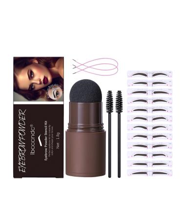 Eyebrow Stencil Kit Smudge-Proof Eyebrow Stencil Shaping Kit | Eye Brow Stamp Kit with 12 Reusable Templates for Mother Girlfriend Birthday Shakven Dark Brown