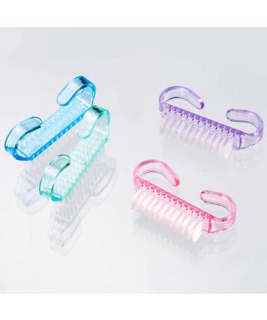 4-Piece Nail Hand Scrubbing Brush Set - Plastic Fingernail Cleaning Brushes (Blue Green Pink Purple) - Buy Online on GoSupps.com