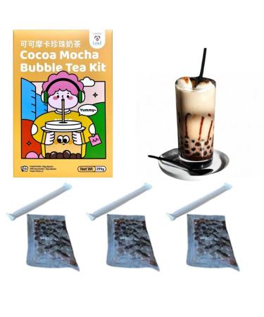 Buy Tokimeki Bubble Tea Kit 255g | Easy Home Preparation | Hot or Cold Beverage | Heartforcards Shipping Protection (Cocoa Mocha) - Buy Online on GoSupps.com
