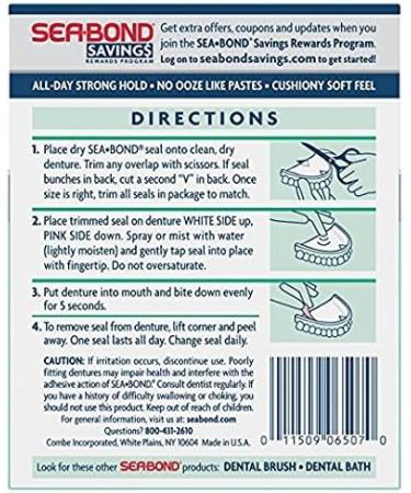 Sea-bond Denture Adhesive Wafers Fresh Mint 30 Count (Pack of 3) - Buy Online on GoSupps.com