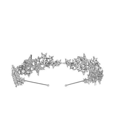 Aimimer Bridal Crystal Star Tiara Crown Rhinestone Headband for Wedding Prom Party Hair Jewelry for Women and Girls