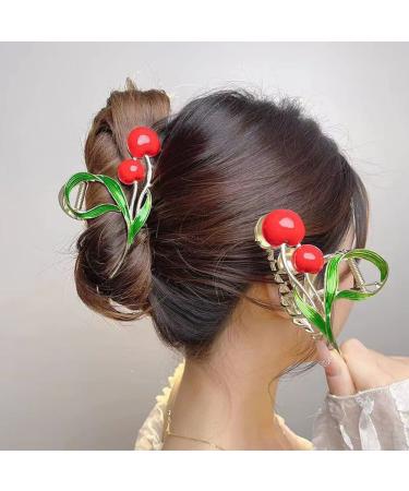Buy 5-Piece Tulip & Cherry Hair Clip Set | Stylish Ginkgo & Daisy Back Clips | Big Hair Clips for Every Occasion - Buy Online on GoSupps.com