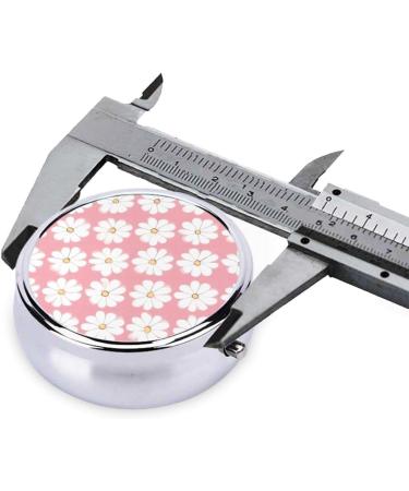 White Chrysanthemum Round Pill Box - 3 Compartment Travel Organizer | Portable Pill Storage Solution - Buy Online on GoSupps.com