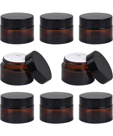 8 Pieces Amber Glass Empty Cans 30ml Refillable Cosmetic Containers for Creams Lotions & Powders - Brown Glass Jars with Lids - Buy Online on GoSupps.com
