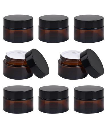 8 pieces amber glass empty can 20ml cremed box empty cream intention refillable cosmetic doses brownlas ointment goat brown glass container with lid for creams lotion (20g)