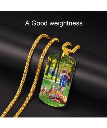 Photo Dog Tag Necklace Personalised Photo Necklace for Men Boyfriend Son Brother Father Uncle Dad Birthday Christmas Thanksgiving Day Anniversary 00-custom photo - Buy Online on GoSupps.com