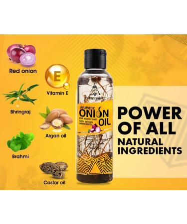UrbanGabru Ayurvedic Onion Oil - Control Hair Fall, Dandruff, Promotes Healthy Hair Growth - 7 Fl Oz - Buy Online on GoSupps.com