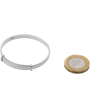 British Jewellery House Silver Baby Bangle Bracelet - Hypoallergenic Christening Gift for Girl | Baptism & Goddaughter Gift - Buy Online on GoSupps.com