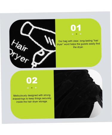 HAPINARY 8 Pcs Storage Bag Hair Dryer Supplies Hair Dryer Storage Pouch Hair Dryer Bag Black Flocking Cloth - Buy Online on GoSupps.com