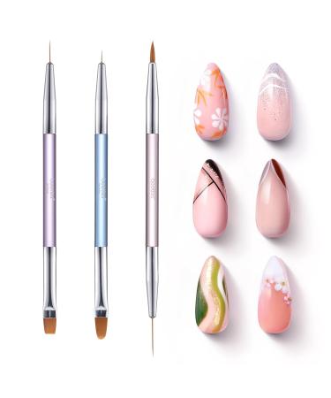 Beetles Professional 3-Piece Nail Brush Set | 2-in-1 Nail Art Liner & Gel Design Pen | Black Oval Brushes for Manicure | Ideal for DIY Nail Art Enthusiasts - Buy Online on GoSupps.com