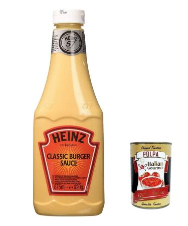 Italian Gourmet E.R. Heinz Burger Sauce Classica 875ml Up Right Bottle Spiced Chips + Italian Gourmet Polpa 400g