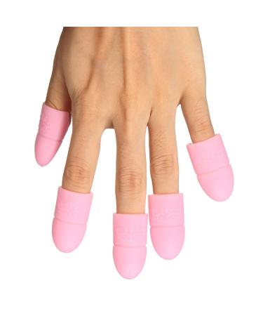 Wearable Nail Soakers Pad Holder | UV Gel Polish Remover Caps | Acrylic & Nail Art Removal Tools | 10pcs Fingers | Reusable Silicone | Hot Pink - Buy Online on GoSupps.com