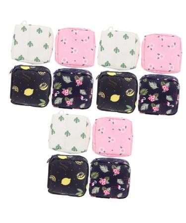 Healeved 12 STK Storage bags for women's bandages menstrual bag period pocket in free wallets for women's bandages period pocket wallet Miss Oxford fabric monthly package coin