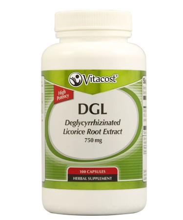 Vitacost DGL Deglycyrrhizinated Licorice Root Extract -- 750 mg - 100 Capsules