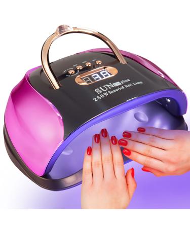 UV LED Nail Light 256W High Power Nail Gel Light 4 Timer Settings and Professional Manicure Nail Lamp with Automatic Sensor(Comes with 9 Free Gifts)