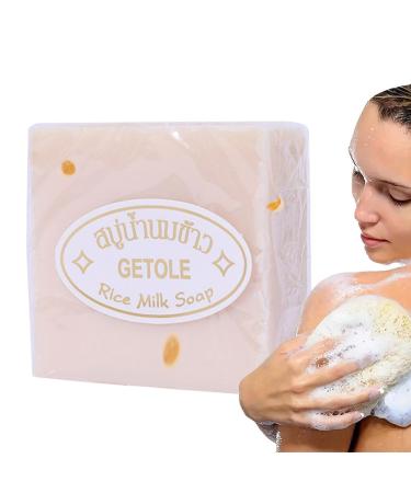 Rice Soap for Face - Mild Rice Milk Nourishing Soap Non-irritating Rice Soap Goat Milk Soap | 3 Handmade Brightening Soap Body Cleansing Rice Soap for Face Body Hand Kids Adults