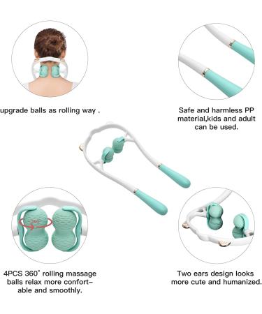 Veewook 360 Dual Roller Ball Neck Massager Tool - Green - Buy Online on GoSupps.com