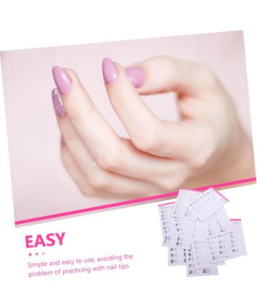 DOITOOL 24 Sheets Coloring Exercise Book Clipper Grippers Nail Stamper Manicure Training Kit Nail Hand Practice Nail Art Art Practice Tool Nail Kits Line Drawing Paper Painted White - Buy Online on GoSupps.com