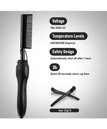 Multifunctional Hot Comb Hair Straightener for Black Hair - Electric Pressing Comb for Wigs - Copper Hot Iron Comb with Gifts Included - Buy Online on GoSupps.com
