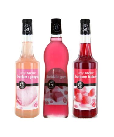 Rioba Childhood Fragrance Syrups – Cotton Candy, Bubble Gum, Strawberry Candy – 3 x 70 cl