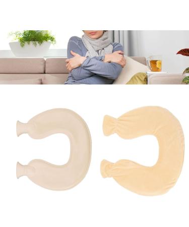 CHICIRIS 1L Explosion-Proof Lip Splash Hot Water Bottle - Wide Mouth for Shoulder Pain Relief (Beige) | International Shipping - Buy Online on GoSupps.com
